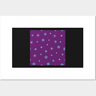 Ditsy Flower Purple Posters and Art